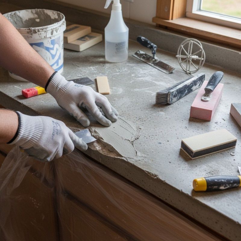 Poured Countertop Installation