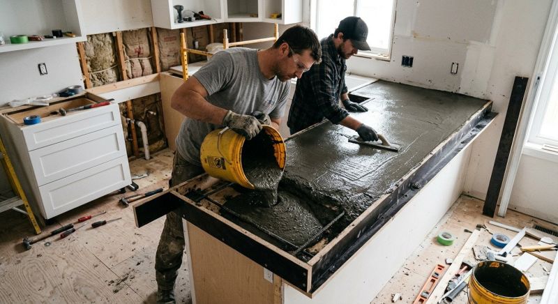 Cement Countertop Pouring in Marin County, CA