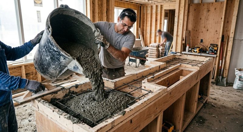 Cement Countertop Pouring in Sonoma County, CA