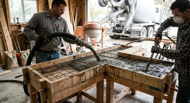 Poured Countertop Installation in Napa, CA